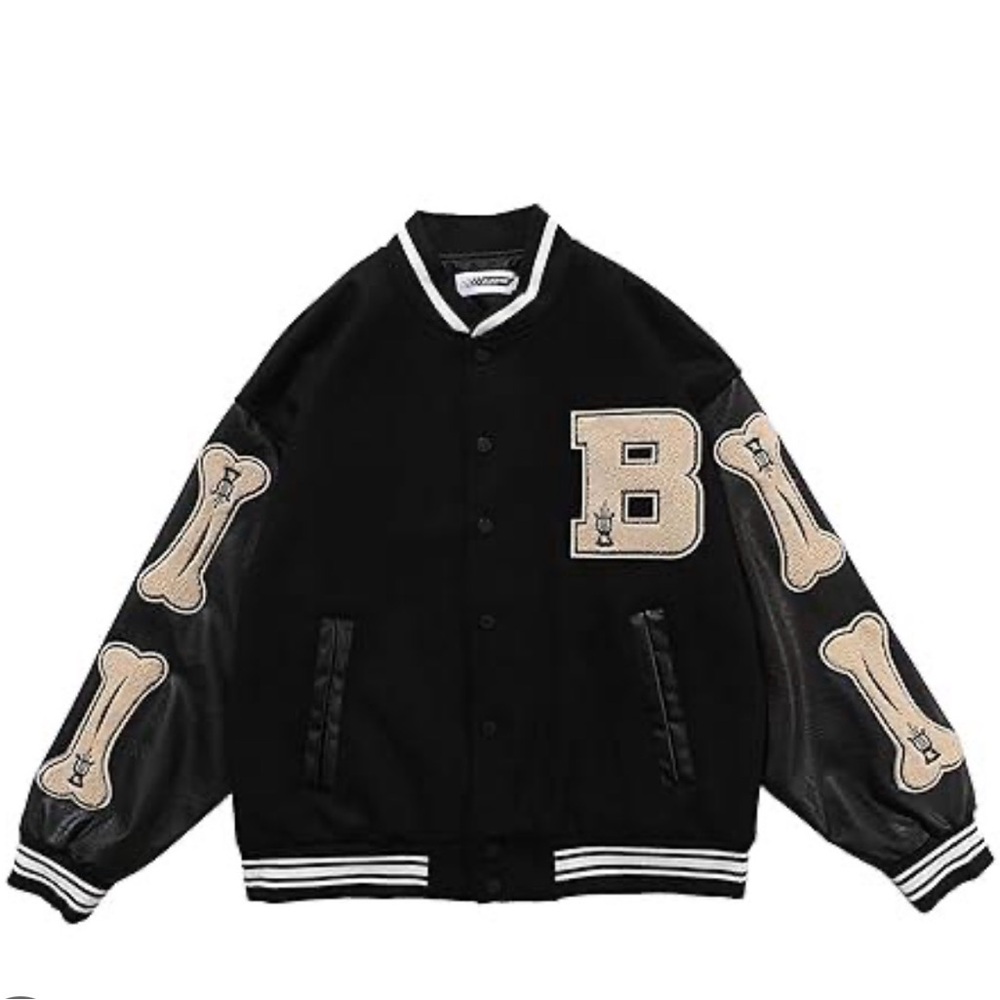 Aelfric Eden Black and Cream Varsity Jacket